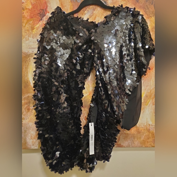 NWT $880 Nervi sz 42 asymmetric sequined top - Picture 3 of 4